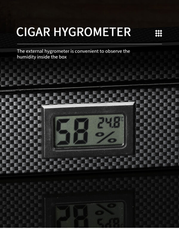 CIGARES Digital Humidor Box Glass Top with Humidifier & Digital Hygrometer - Image 5