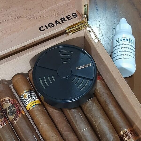 CIGARES Humidor Kit with Adjustable Humidifier Hygrometer PG Solution
