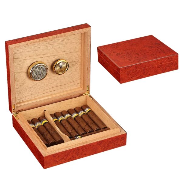 CIGARES Cedar Wood Humidor with Magnetic Analog Hygrometer and Humidifier - Image 6