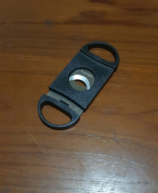 Black Plastic Double Blade Stainless Steel Guillotine Cigar Cutter Cutter Pemotong Cerutu